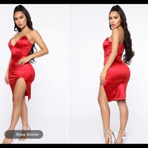 Red fashion nova midi dress